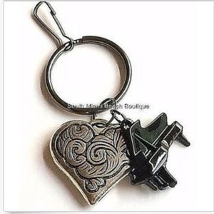 Black Grand Piano Keychain Purse Charm Zipper Pull